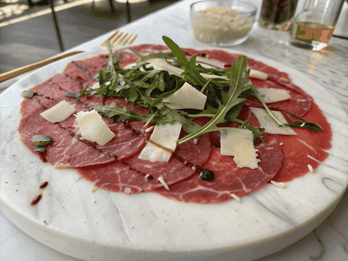 Beef carpaccio with truffle and parmesan